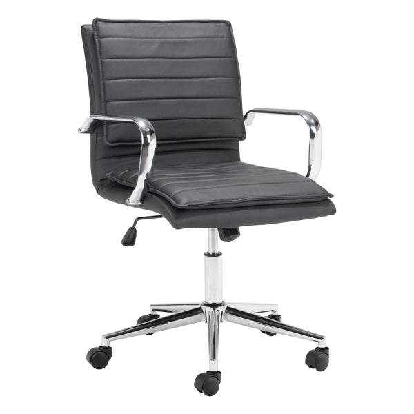 Partner Office Chair Black Office Chairs LOOMLAN By Zuo Modern