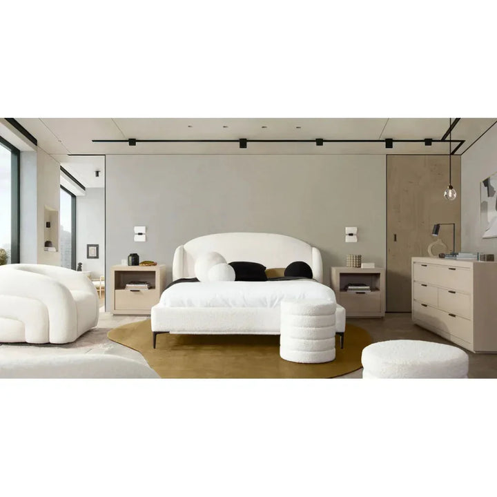 Path White Low Profile Bed Frame - LOOMLAN - Diamond Sofa - Beds