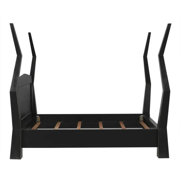 Patras Black Wooden Bed Frame - LOOMLAN - Noir - Beds