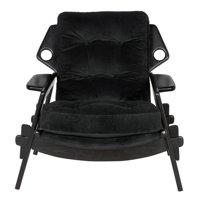 Pax Chair w/CFC Performance Velvet Upholstery-Accent Chairs-Noir-LOOMLAN