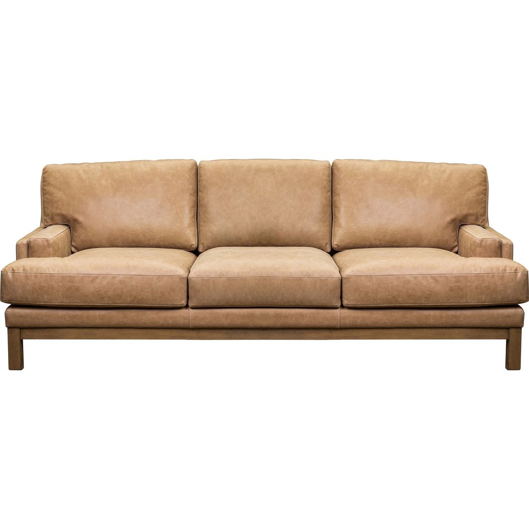 Paxton Leather In Collins Celadon Sofa