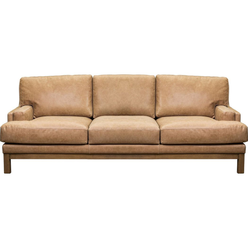 Paxton Leather In Collins Celadon Sofa-Sofas & Loveseats-Olivia + Quinn-LOOMLAN