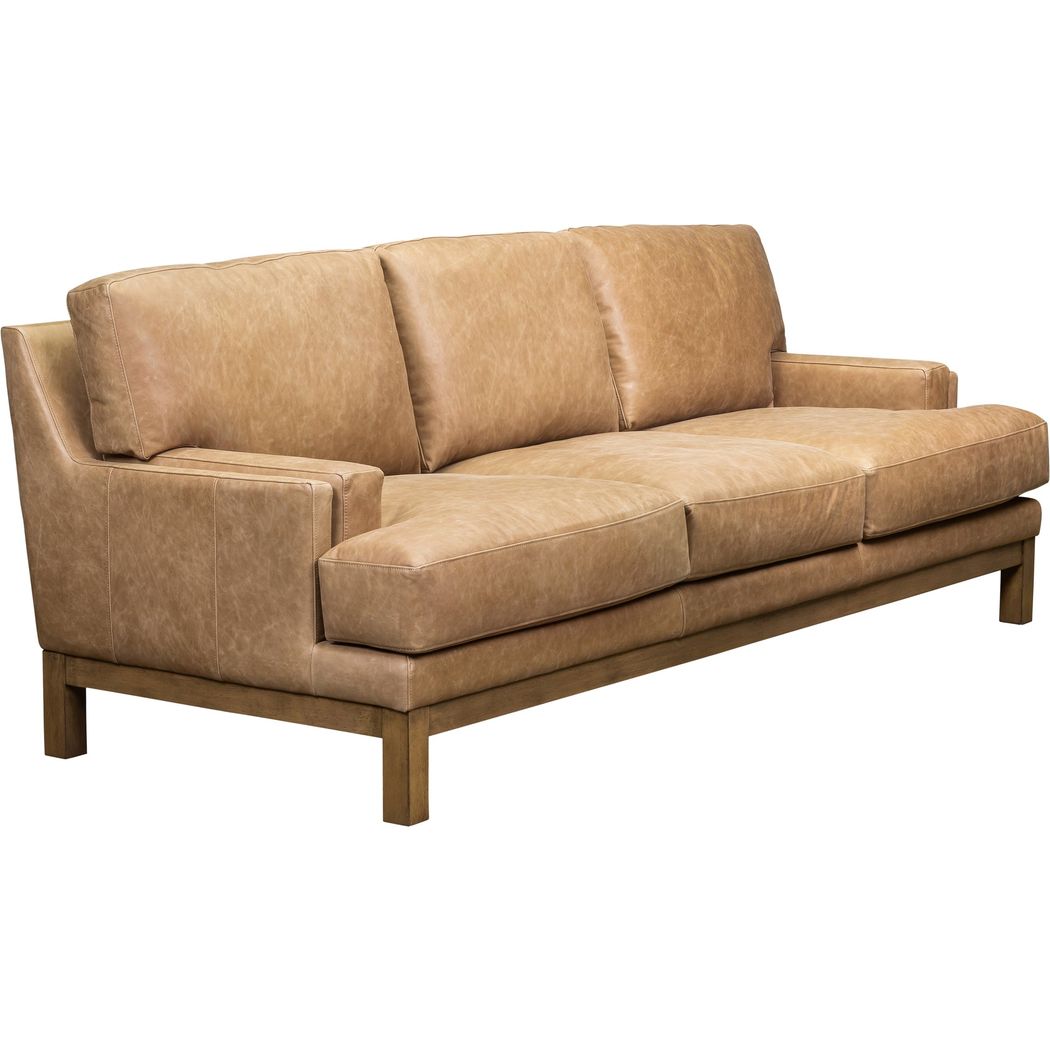 Paxton Leather In Collins Celadon Sofa