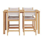 Pearl 5-Piece Counter Height Teak Outdoor Set