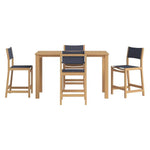 Pearl 5-Piece Counter Height Teak Outdoor Set