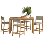 Pearl 5-Piece Counter Height Teak Outdoor Set