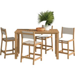 Pearl 5-Piece Counter Height Teak Outdoor Set