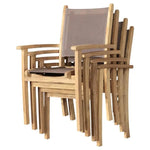 Pearl 5PC Square Outdoor Dining Set Stacking Chairs