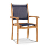 Pearl Stacking Teak Outdoor Dining Armchair (Set of 4)-Outdoor Dining Chairs-HiTeak-LOOMLAN