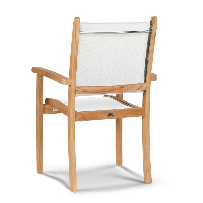 Pearl Stacking Teak Outdoor Dining Armchair (Set of 4)-Outdoor Dining Chairs-HiTeak-LOOMLAN