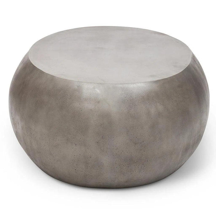 Pebble Fiber Reinforced Concrete Oval Coffee Table-Outdoor Coffee Tables-Urbia-LOOMLAN