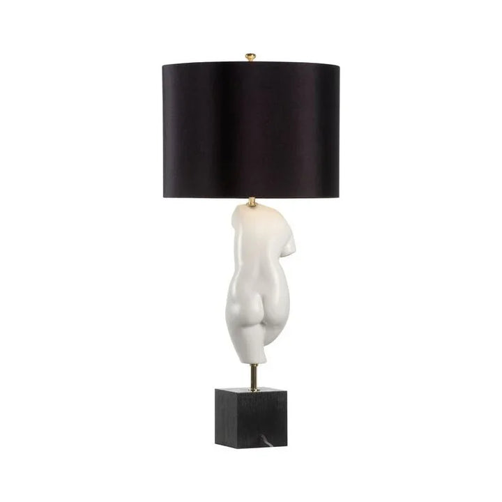 Peitho White Glazed Ceramic Table Lamp - LOOMLAN - Wildwood - Table Lamps