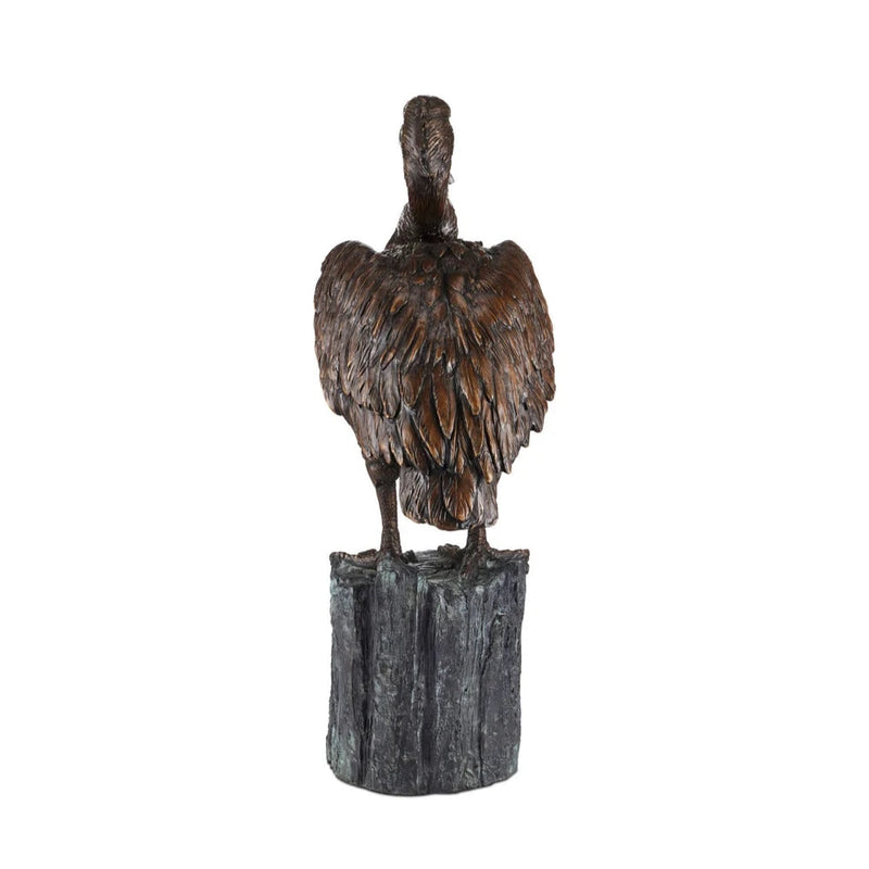 Currey & Co-Pelican Elegant Bronze Finish Sculpture-Statues & Sculptures-LOOMLAN