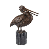 Currey & Co-Pelican Elegant Bronze Finish Sculpture-Statues & Sculptures-LOOMLAN