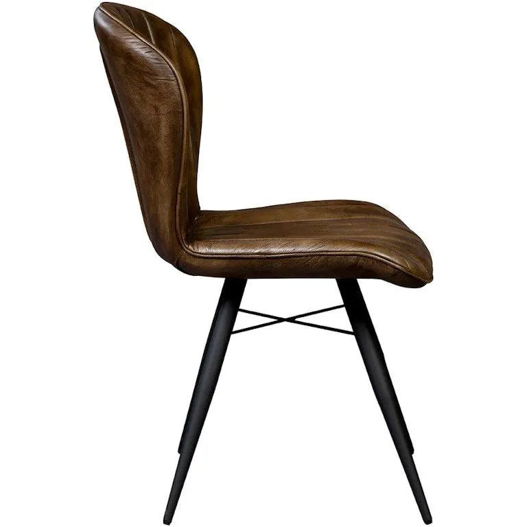 Peloso Leather Armless Side Chair-Accent Chairs-Furniture Classics-LOOMLAN