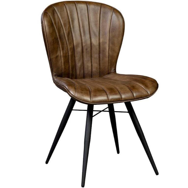 Peloso Leather Armless Side Chair-Accent Chairs-Furniture Classics-LOOMLAN