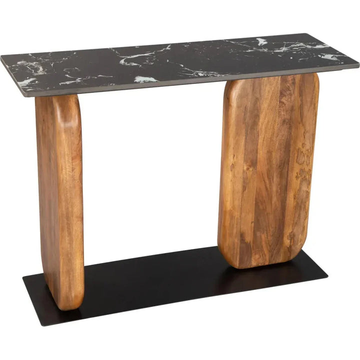 Multucolor Console Marble Top Console Table 42 inch | LOOMLAN