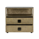 Pendry Two Drawer Gold Nightstand-Nightstands-Chelsea House-LOOMLAN