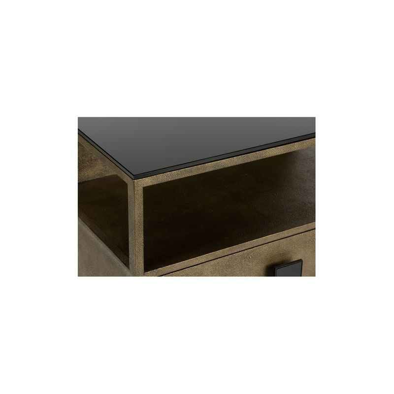 Pendry Two Drawer Gold Nightstand-Nightstands-Chelsea House-LOOMLAN