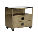 Pendry Two Drawer Gold Nightstand-Nightstands-Chelsea House-LOOMLAN