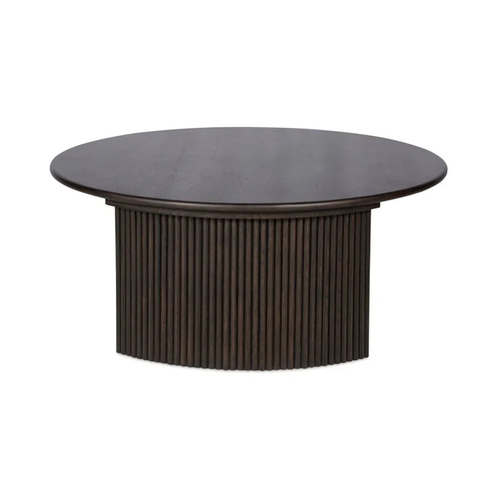 Penny Solid Oak Top Round Coffee Table - LOOMLAN - Moe's Home - Coffee Tables