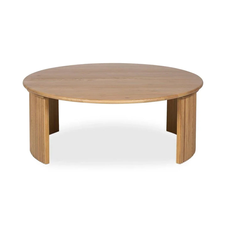 Penny Solid Oak Top Round Coffee Table - LOOMLAN - Moe's Home - Coffee Tables
