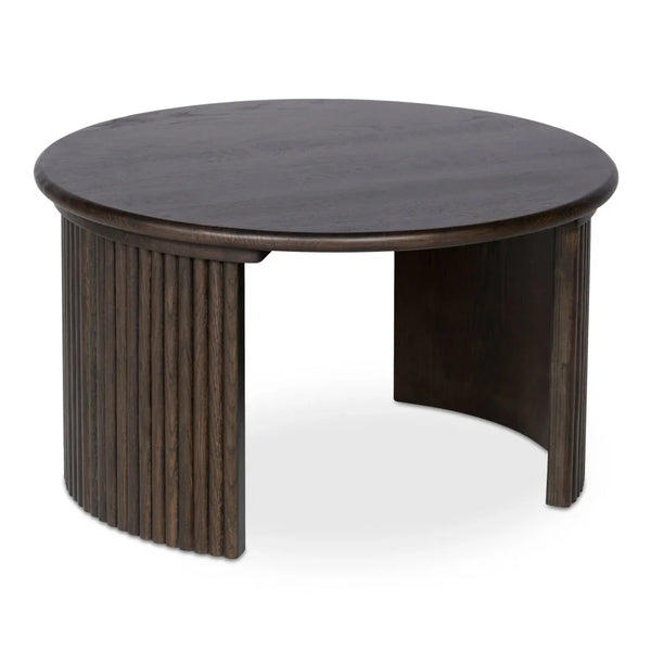 Penny Solid Oak Top Round Coffee Table - LOOMLAN - Moe's Home - Coffee Tables