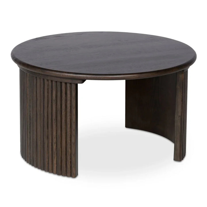Penny Solid Oak Top Round Coffee Table - LOOMLAN - Moe's Home - Coffee Tables