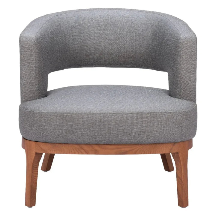 Penryn Wood Slate Gray Accent Arm Chair - LOOMLAN - Zuo Modern - Accent Chairs