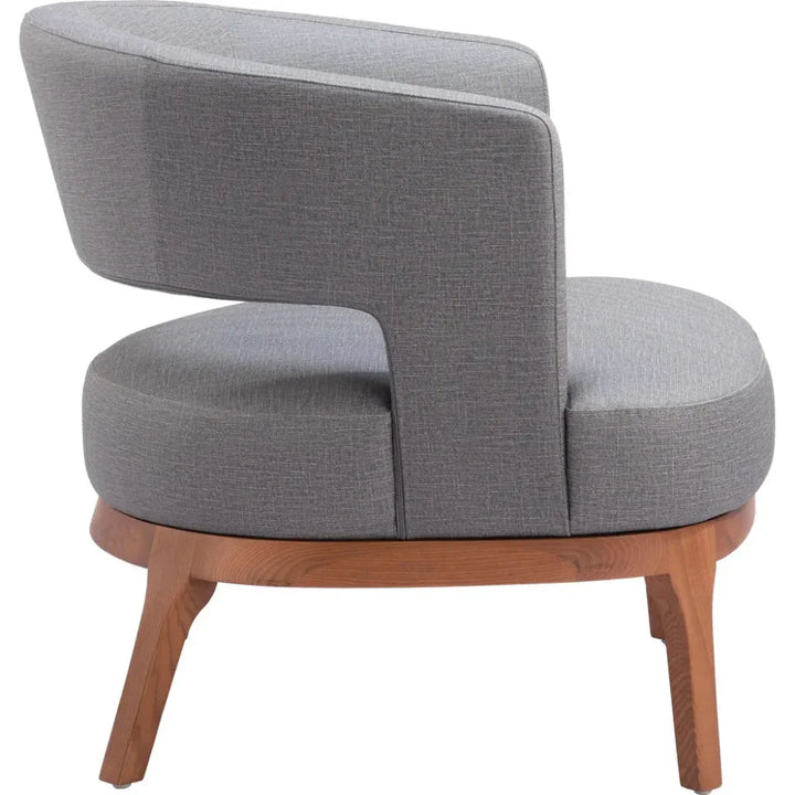 Penryn Wood Slate Gray Accent Arm Chair - LOOMLAN - Zuo Modern - Accent Chairs