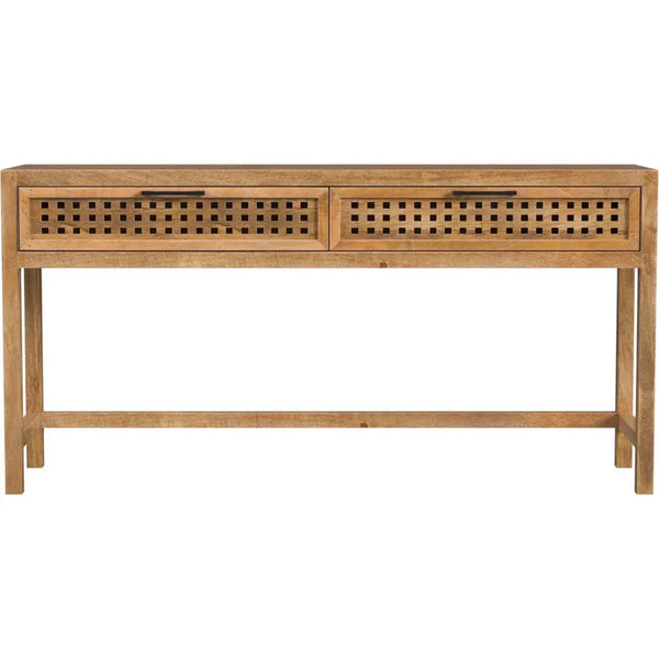 Pentak Wood Brown Rectangular Console Table - LOOMLAN - Bassett Mirror - Console Tables