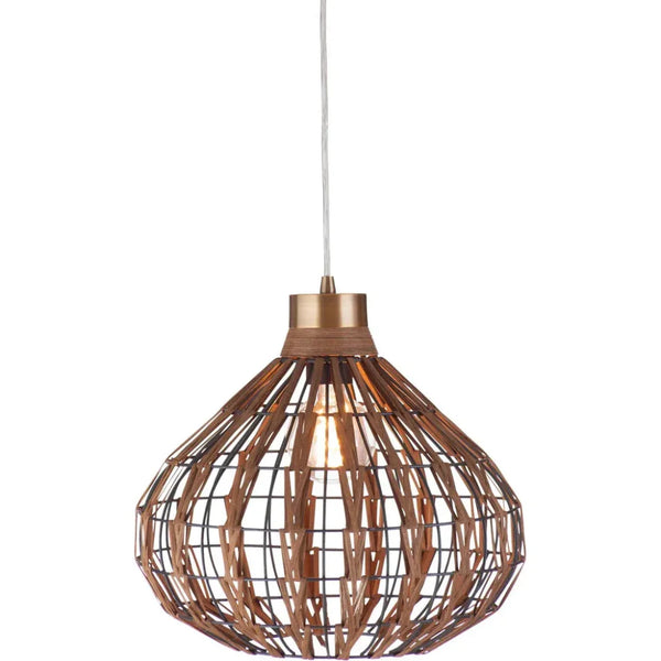 Pepper Moon Metal and Rattan Brown Pendant - LOOMLAN - Bassett Mirror - Pendants