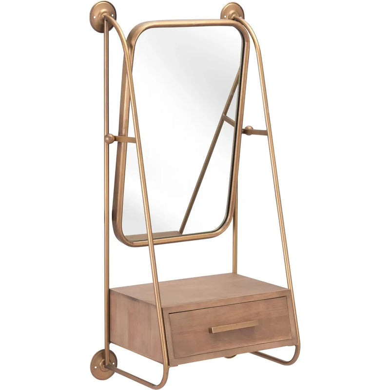 Peralta Mirror Shelf Gold