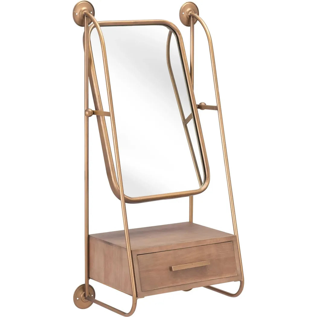 Peralta Mirror Shelf Gold