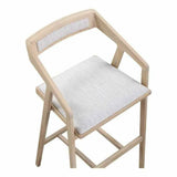 Performance Fabric Barstool Arm Chair Light Grey Bar Stools LOOMLAN By Moe's Home