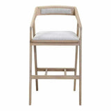 Performance Fabric Barstool Arm Chair Light Grey Bar Stools LOOMLAN By Moe's Home