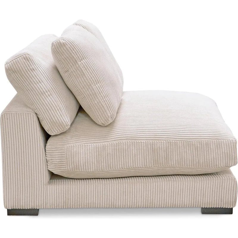 Plunge Polyester and Plywood Cream Armless Slipper Chair Sofas & Loveseats LOOMLAN By Moe's Home