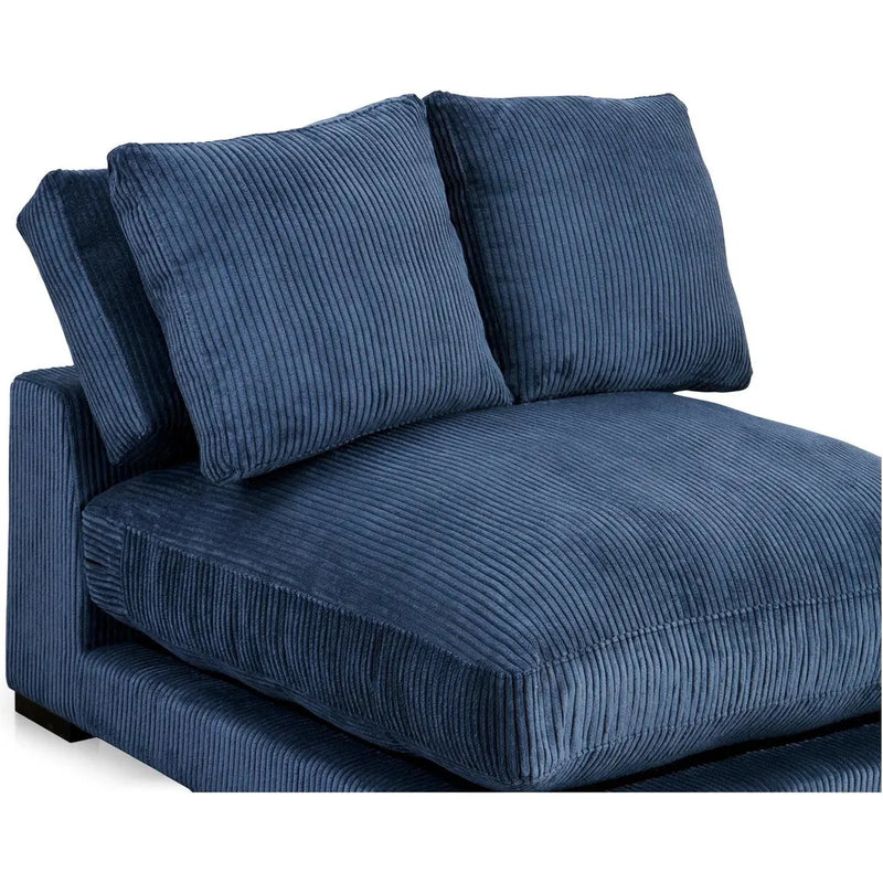 Plunge Polyester and Plywood Navy Blue Armless Slipper Chair Sofas & Loveseats LOOMLAN By Moe's Home