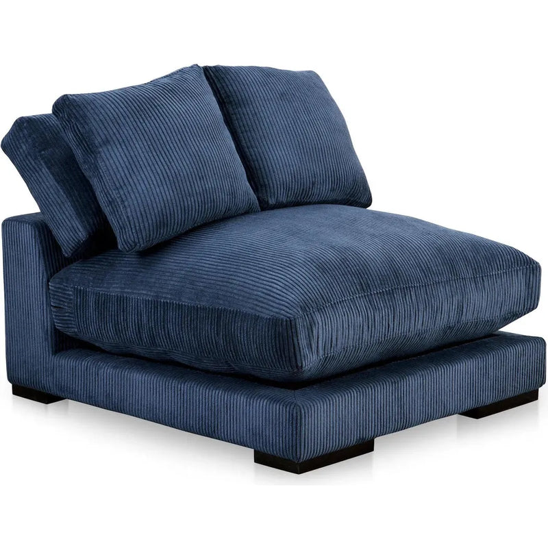 Plunge Polyester and Plywood Navy Blue Armless Slipper Chair Sofas & Loveseats LOOMLAN By Moe's Home