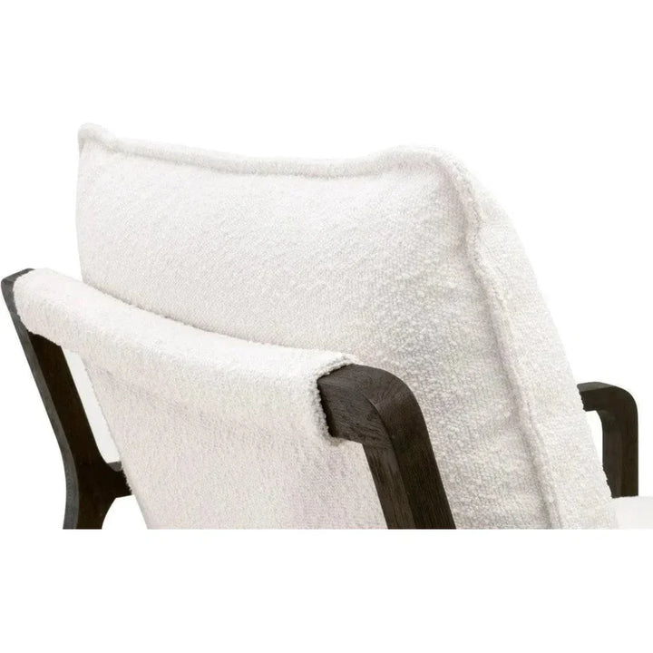 Performance White Boucle Brown Sling Hamlin Club Chair - LOOMLAN - Essentials For Living - Accent Chairs