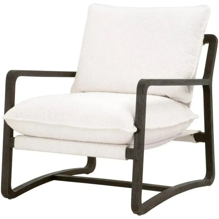 Performance White Boucle Brown Sling Hamlin Club Chair - LOOMLAN - Essentials For Living - Accent Chairs