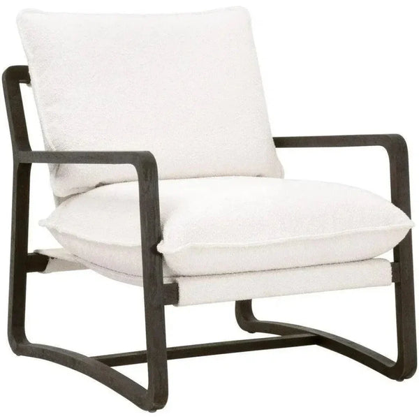 Performance White Boucle Brown Sling Hamlin Club Chair - LOOMLAN - Essentials For Living - Accent Chairs