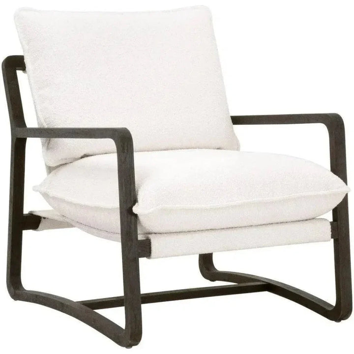 Performance White Boucle Brown Sling Hamlin Club Chair - LOOMLAN - Essentials For Living - Accent Chairs