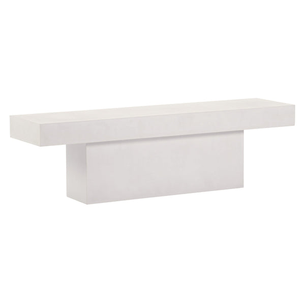 Perpetual T-Bench – Ivory White Outdoor Bench-Outdoor Benches-Seasonal Living-LOOMLAN