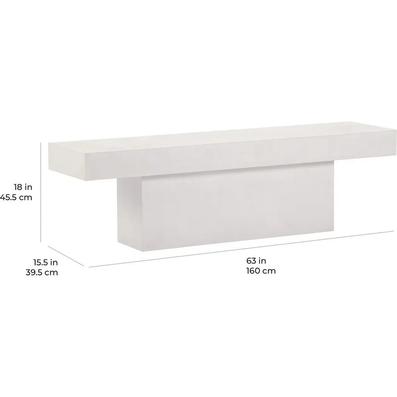 Perpetual T-Bench – White Outdoor Bench