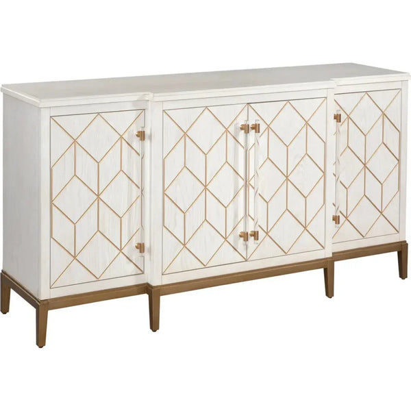 Perrine Wood White Server - LOOMLAN - Bassett Mirror - Sideboards