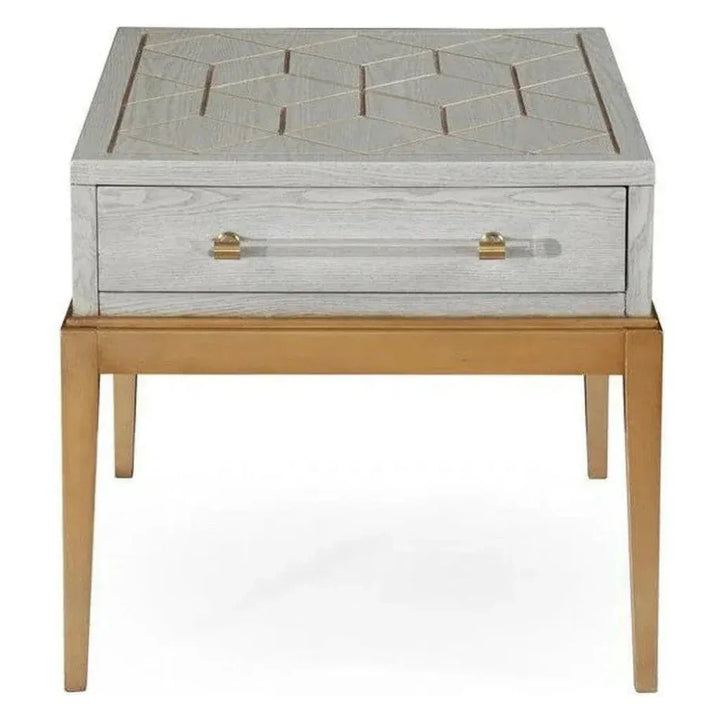 Perrine Wooden Rectangular Side Table - LOOMLAN - Bassett Mirror - Side Tables