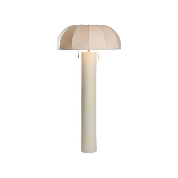 Perruche Umbrella Styled White Floor Lamp-Floor Lamps-Wildwood-LOOMLAN