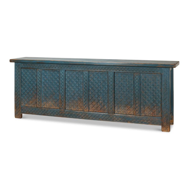 Persian Blue Sideboard Cabinet For Living Room-Sideboards-Sarreid-LOOMLAN