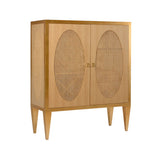 Petite Caned Natural Wood Framed Bar Cabinet-Home Bar Cabinets-Chelsea House-LOOMLAN